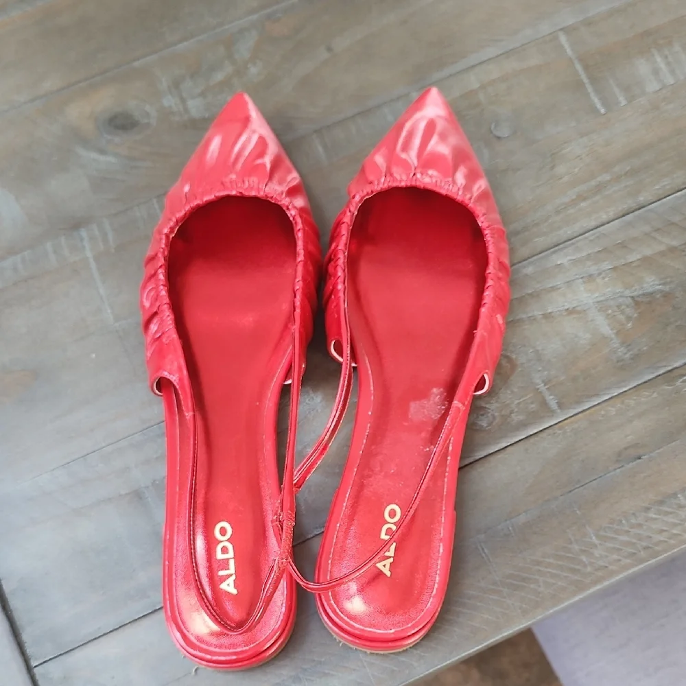 Aldo Red Pointed Toe Flats